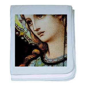 Baby Blanket Sky Blue Mother Mary Stained Glass 