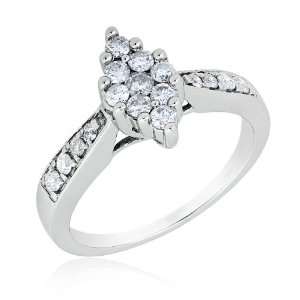  Diamond Marquise Frame Engagement Ring 1/2ctw   Size 7.5 