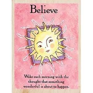 Believe Wood Mounted Rubber Stamp 