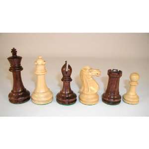   Rosewood and Boxwood Monarch Chessmen with 4in King