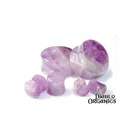 FreshTrends Pair Organic Amethyst Stone Double Flared Plugs 7/8 (22mm 