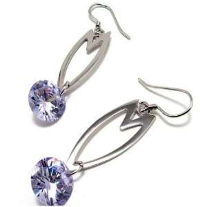   Crystal Inlaid 925 Plated Silver Earrings for Ladies 