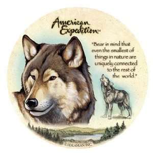  New American Expedition Wolf Stone Coasters Set Of Four 