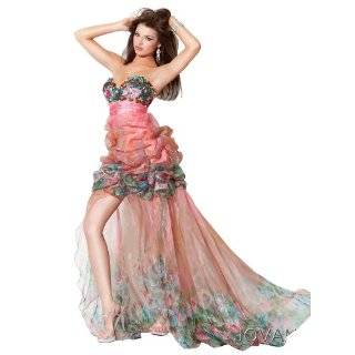  Jovani 7450, Festive Print Dress With Floral Detai 