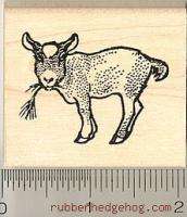 Pygmy goat kid rubber stamp E8503 wood mounted CUTE  