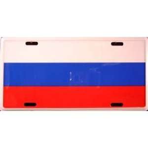 Russia Russian Country Flag Embossed Metal License Plate Auto Car Tag 