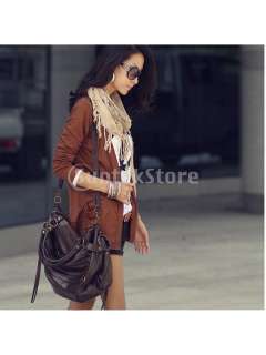 Fashion Womens Basic Casual Solid Single Breasted Long Sleeve Jacket 