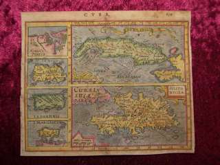 CUBA HISPANIOLA HAITI JAMAICA MAP MERCATOR 1621 #D739  