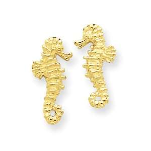  14k Mini Seahorse Post Earrings Jewelry