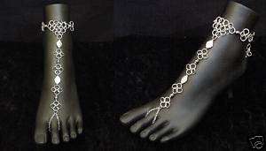 Chainmail Hematite Barefoot Sandal Slave Anklet Goth  