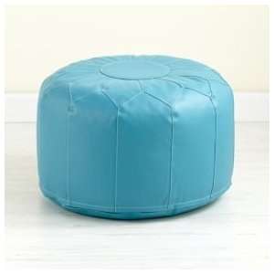   Blue Faux Leather Pouf Ottoman, Aq Leather Seats Pouf: Home & Kitchen