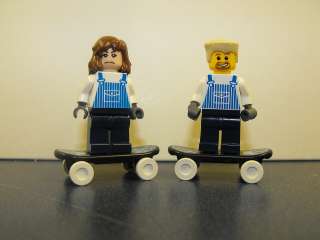 Lego Lot Of 2 Minifigures Riding Skateboards As Shown New  
