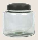 primitive small cylinder glass jar with metal lid expedited shipping