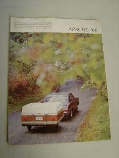 1966 APACHE TRAVEL TRAILERS POP UP VINTAGE BROCHURE CAMPING  