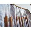 Set of 8 Sizes Stainless Steel Crochet Hooks with Bamboo Handle in a 