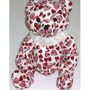  Teddy Bear Stuffed Animal with Red & Pink Heart Pattern 