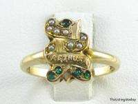 ARETHUSA Sorority 10k Gold Jeweled Sigma Gamma Phi RING  