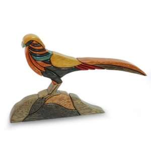  Wood sculpture, Golden Pheasant