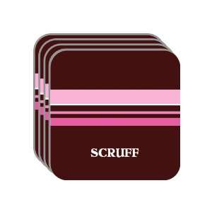 Personal Name Gift   SCRUFF Set of 4 Mini Mousepad Coasters (pink 
