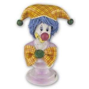  Zampiva Clown on pedestal yellow plaid jester hat 30008 