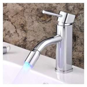   Centerset Contemporary Chrome Bathroom Sink Faucet