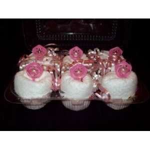  Pink Rattle Diaper Cupcakes 