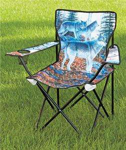 WILD WINGS® CHAIR WOLF DESIGN CAMPING, BEACH, SPORTS  