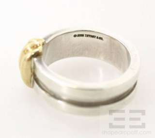 Tiffany & Co Sterling Silver 18K Gold Atlas Ring Size 7.25  