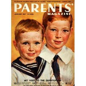 1937 Cover Parents Mag. Hilda G. Taylor Boys Freckles   Original Cover
