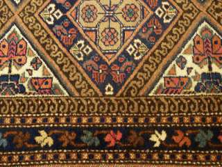 4x6.8 Antique Handmade Persian Malayer Veggie Dye Wool Rug Excellent 