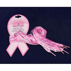  Pink Ribbon Shoe Laces   Pink Ribbon (25 Cards w/2 Pairs 