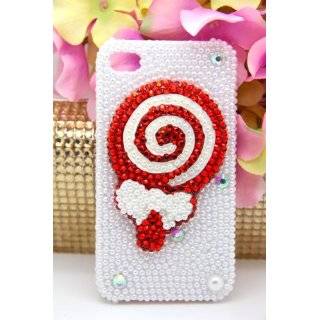 3d Swarovski Crystal Bling Case for Iphone 4 / 4s Red Cute Lollipop by 
