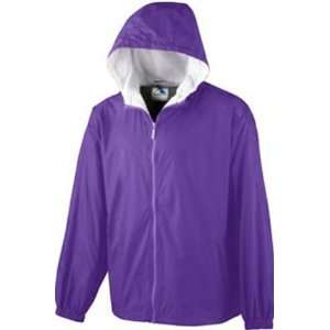 Augusta Youth Hooded Taffeta Jacket/Flannel Lined PURPLE YL  