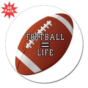 3 Lapel Sticker (48 Pack) Football Equals Life 