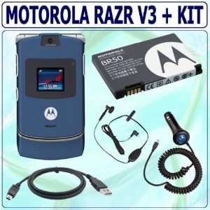  Motorola RAZR V3 Cosmic Blue Phone (Unlocked) Cell Phones 
