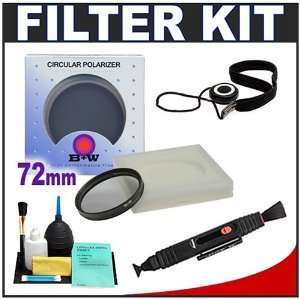 72mm Circular PL Polarizer Glass Lens Filter + Accessory Kit for Canon 