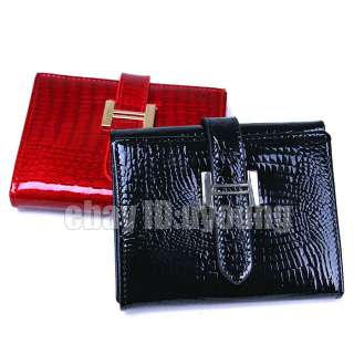 High quality genuine leather croc embossed womans trifold wallets p602