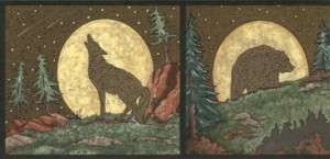 Wolf, Bear & Moose Wilderness Wallpaper Border  
