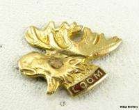 LOYAL ORDER MOOSE   10k Gold LOOM Member Lapel Pin  