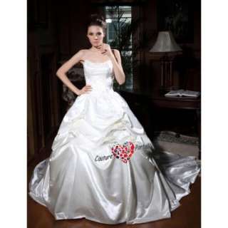 Ball Gown Sweetheart Chapel Train Satin Wedding Dress  