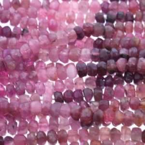 Tourmaline  Rondell Plain   4mm Diameter, Sold by 16 Inch Strand 