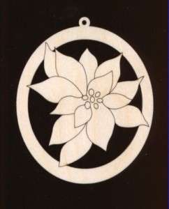 Poinsettia Flower Ornament Craft Wood Cutout #265 4ND  