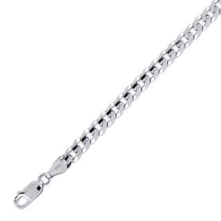 14K White Gold Curb Cuban Chain Necklace 5.9mm 22 inch  