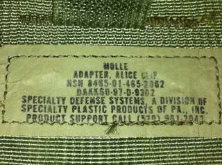 ADAPTER MOLLE to ALICE CLIPS USMC US ARMY 10 LOT GREEN  