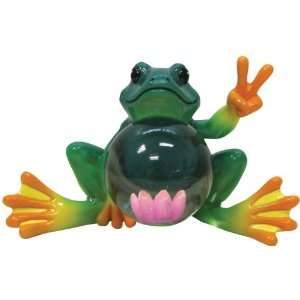   Peace Frogs Resin Water Globe Lotus Frog, 45mm
