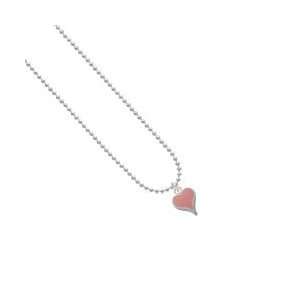  Small Long Pink Heart Ball Chain Charm Necklace Arts 