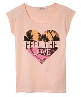   Orange) Teens Feel The Love Heart Print T Shirt  249736584  New Look