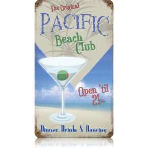 Pacific Beach Club Food and Drink Vintage Metal Sign   Victory Vintage 