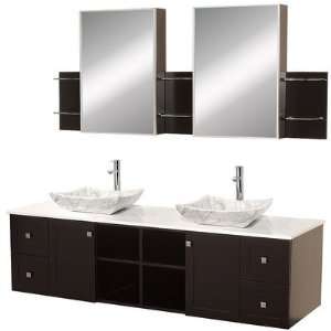 Wyndham Collection Avara 72 Inch White Stone Top Double Sink Vanity 