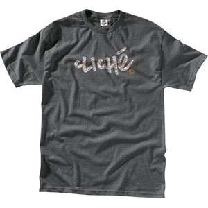  Cliche T Shirt Handwritten Atlas [X Large] Charcoal 